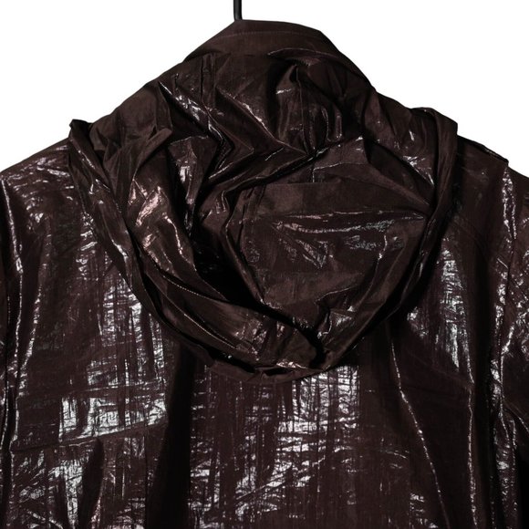 Chico's Women's Jacket Brown Waxed Full Zip Snap Button Hooded Bomber 1 US M/8 - Picture 10 of 12